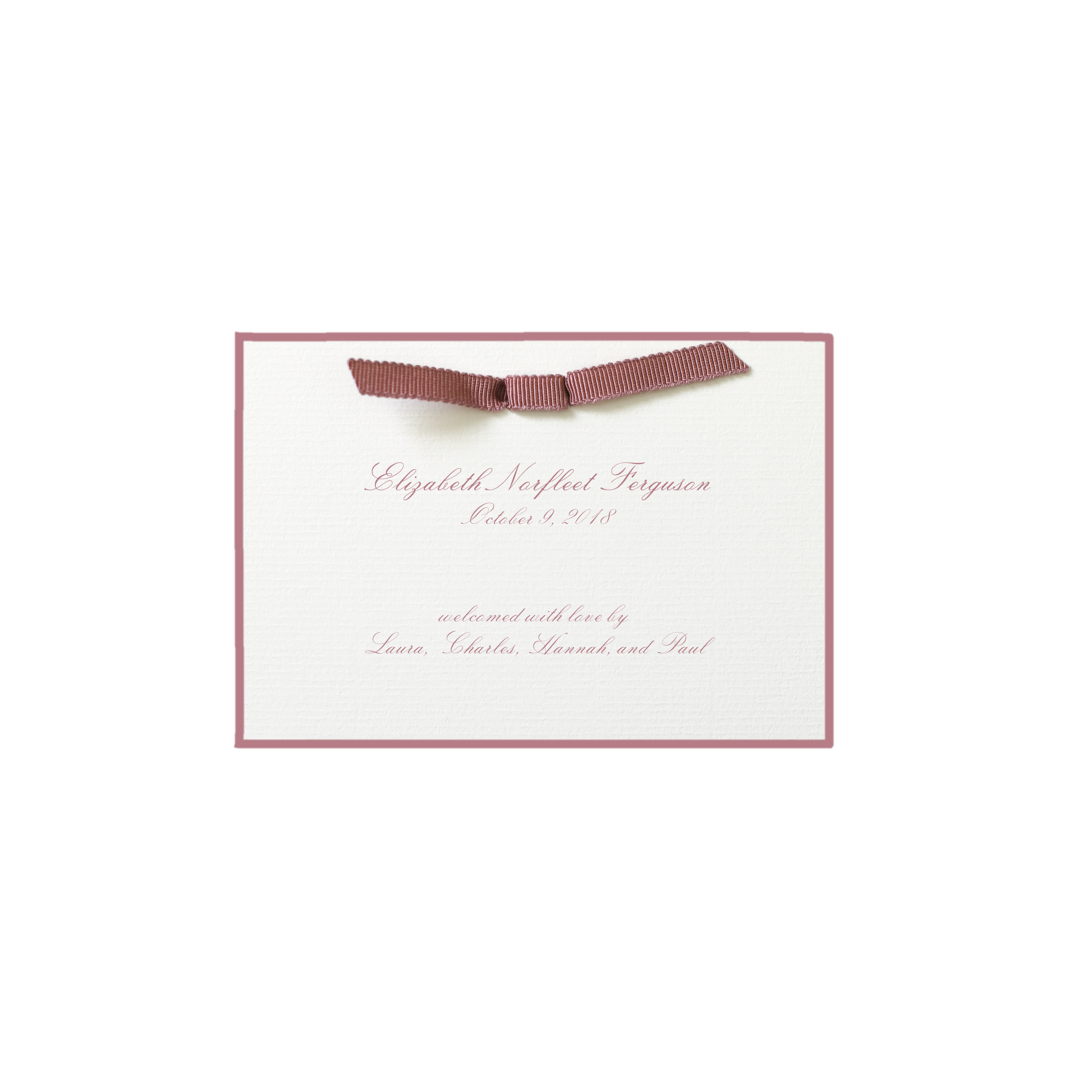 Sutton Ribbon Birth Announcement