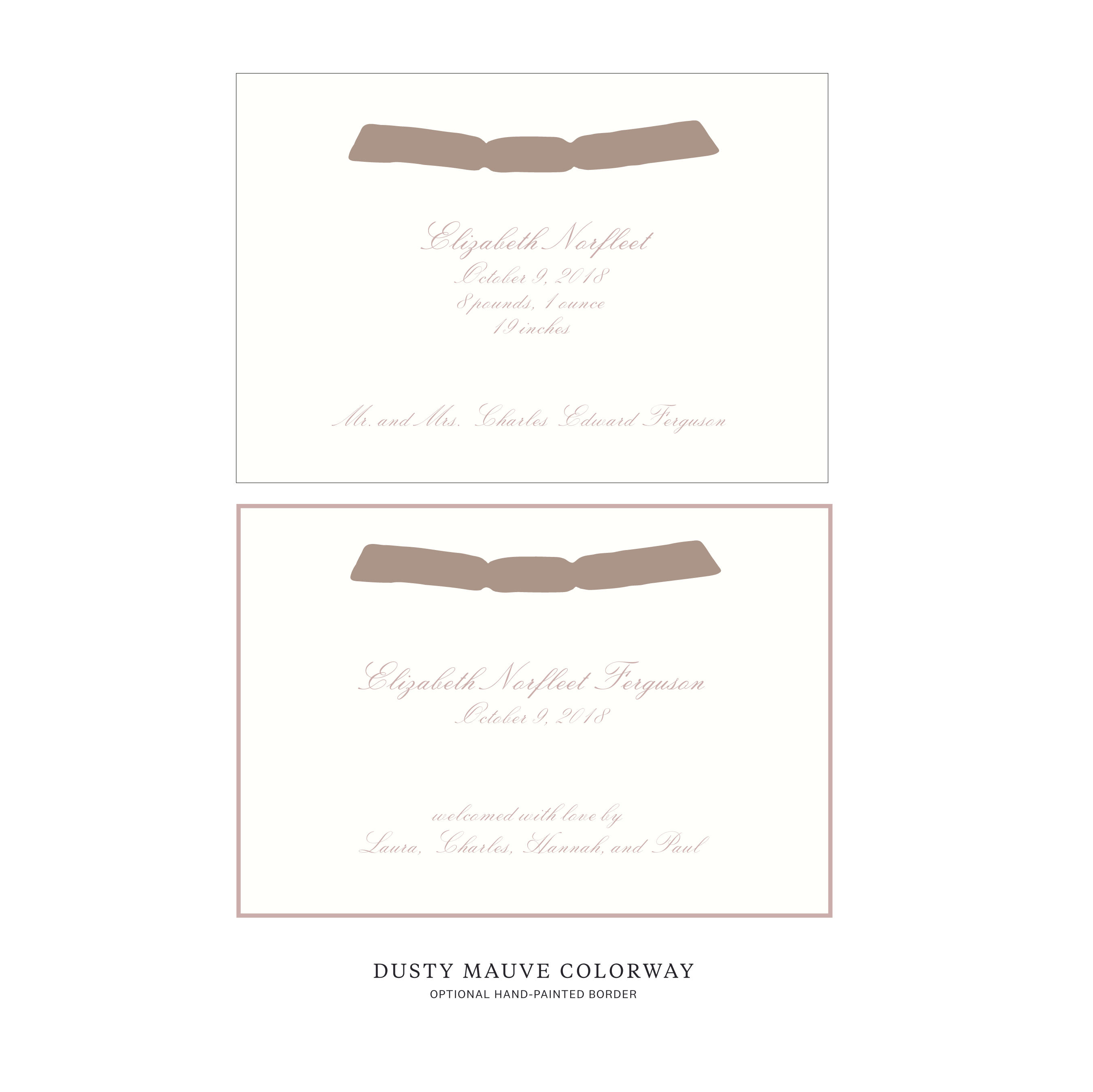 Sutton Ribbon Birth Announcement