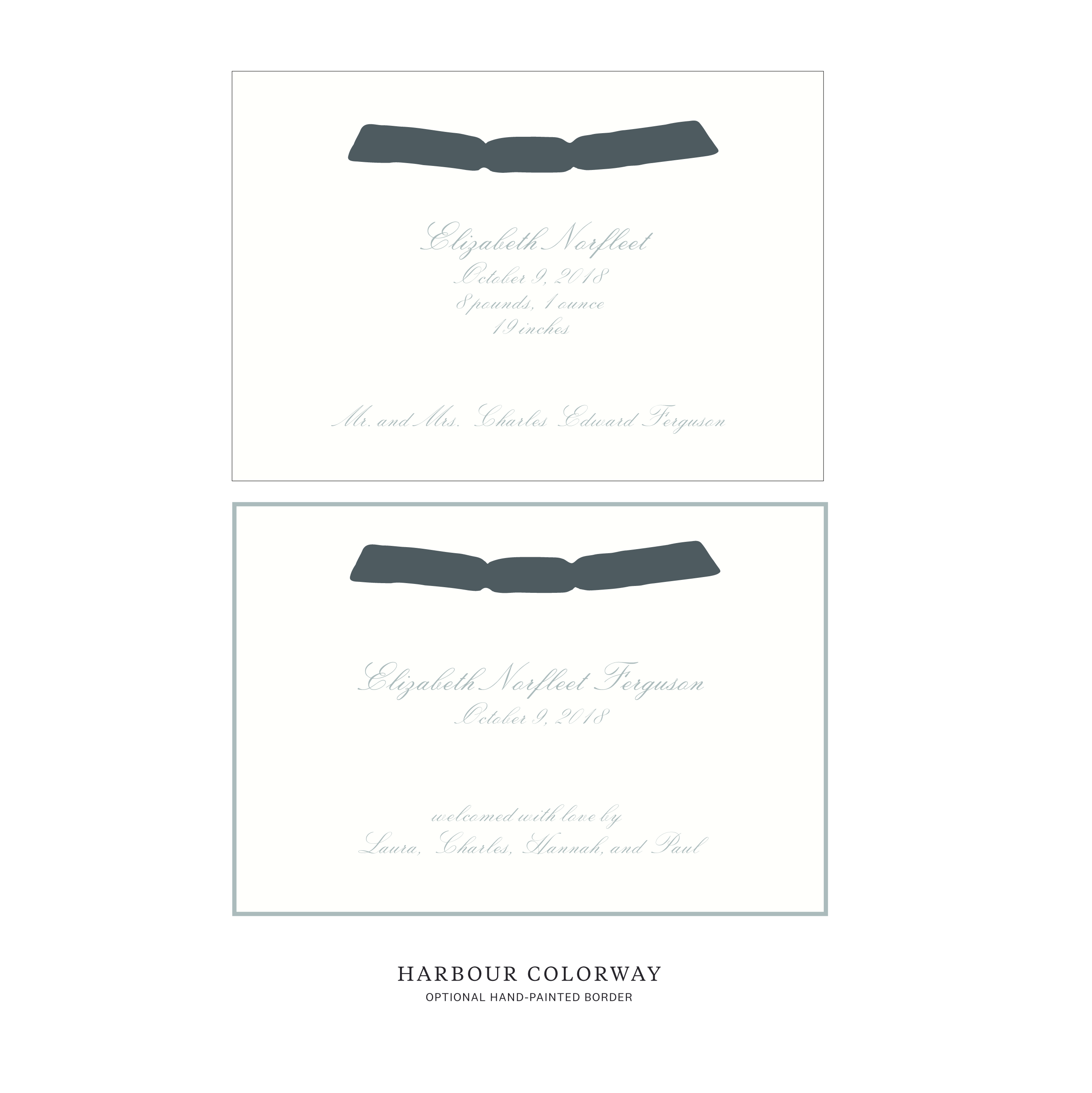 Sutton Ribbon Birth Announcement