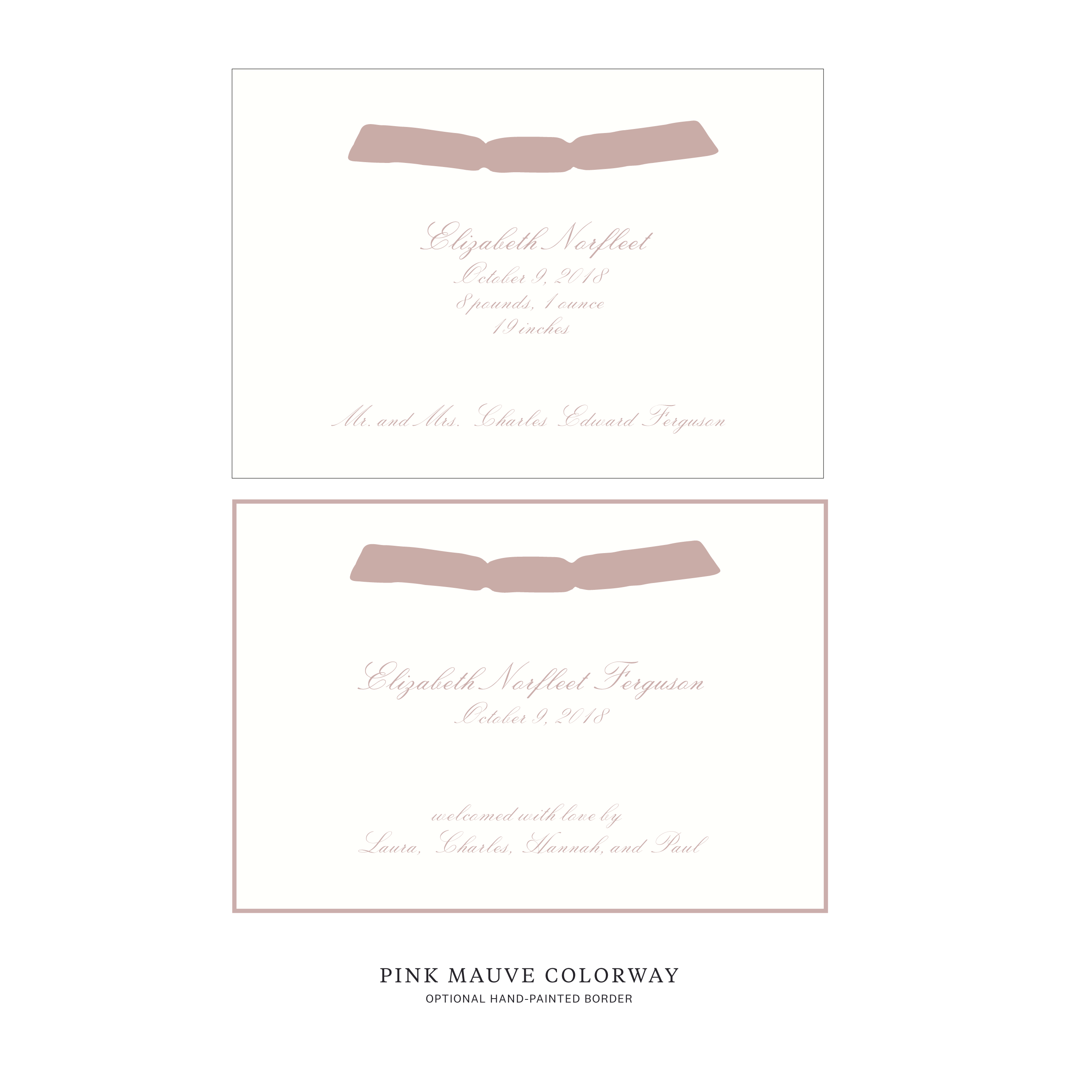 Sutton Ribbon Birth Announcement
