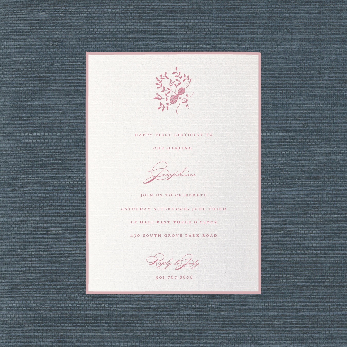 Primrose Motif Birthday Invitation