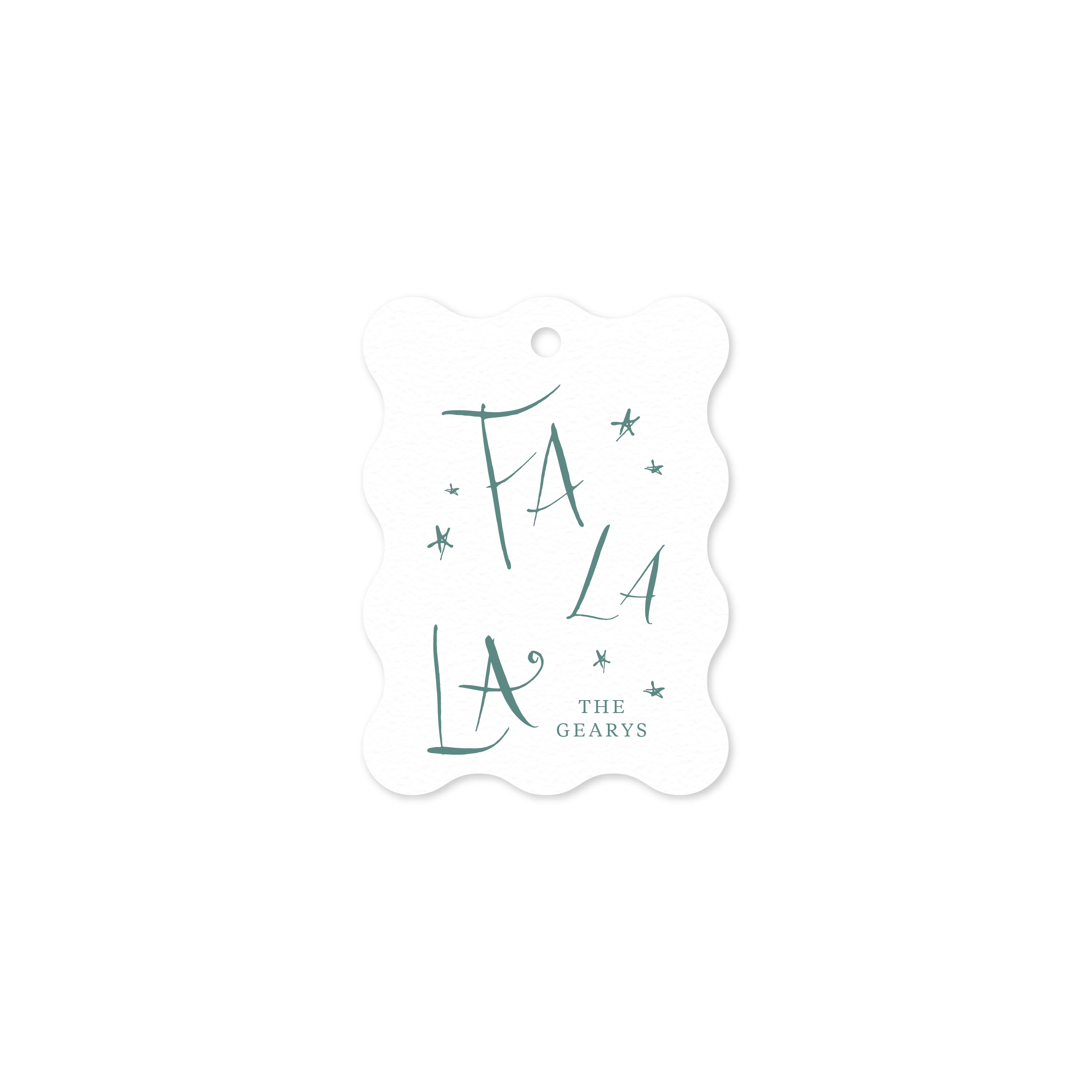 Quinn Wavy Letterpress Holiday Gift Tag