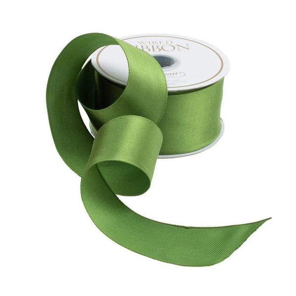 Green Satin Wired Ribbon