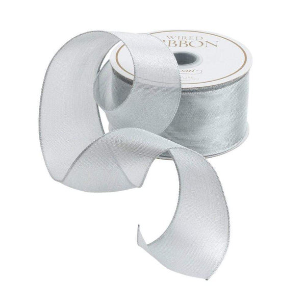 Sheer Silver Wired Ribbon