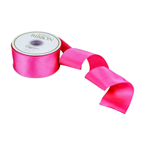 Fuchsia Wired Satin Ribbon