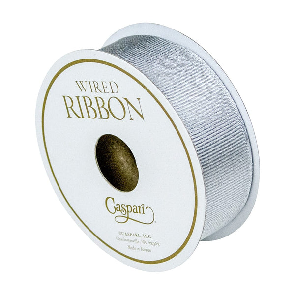 Silver Metallic Wired Grosgrain Ribbon