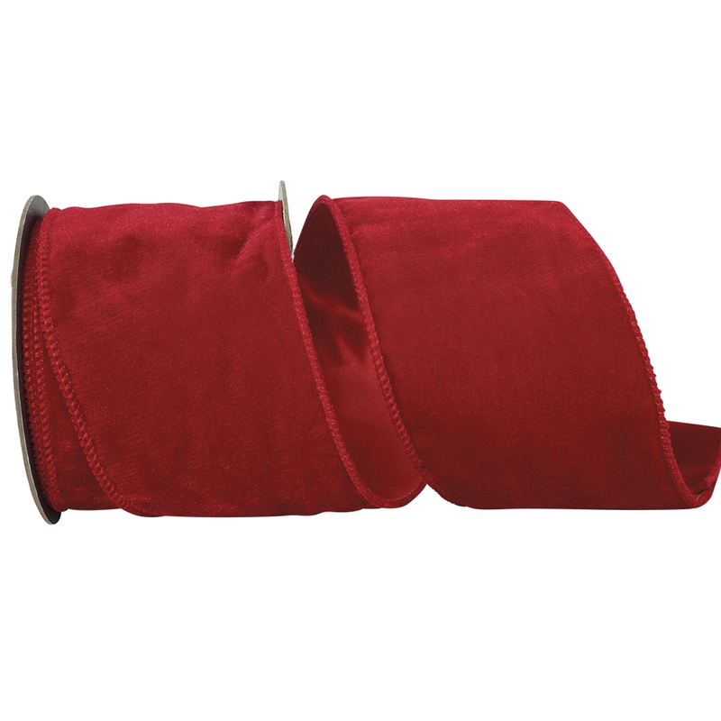 Red Wide Luxe Designer Velvet Plush Ribbon