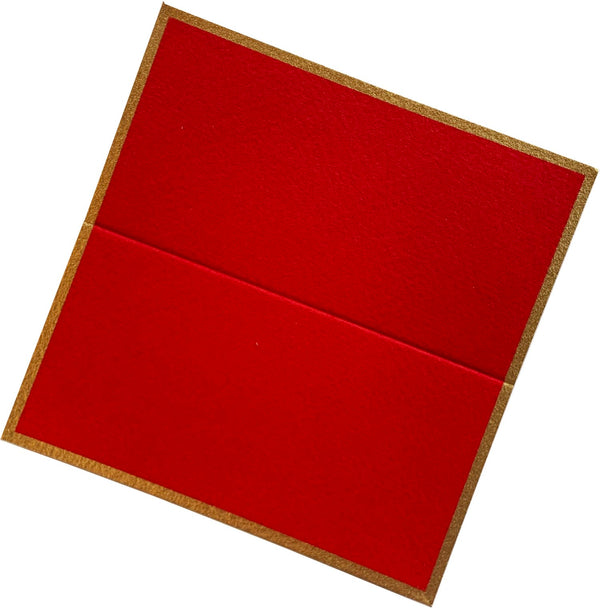 Red Gold tented placecards