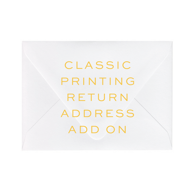 Classic Printed Return Address – Coordinated Envelope Flap Printing