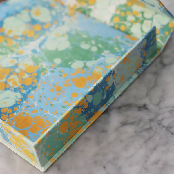 Marbled Paper Tray with Lid