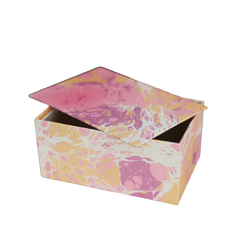 Marbled Paper Box with Lid