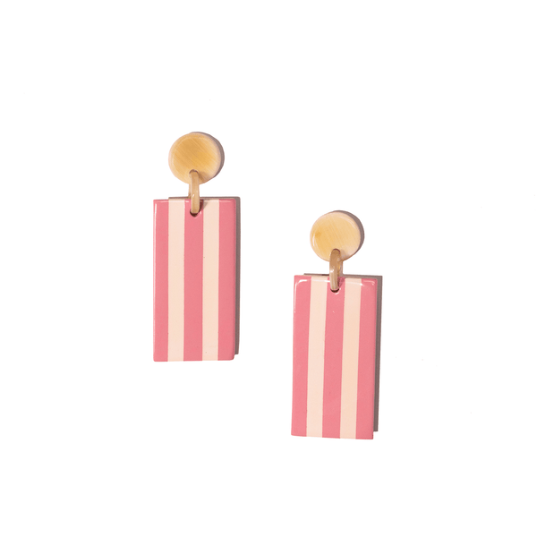 Pink Cabana Stripe Earrings