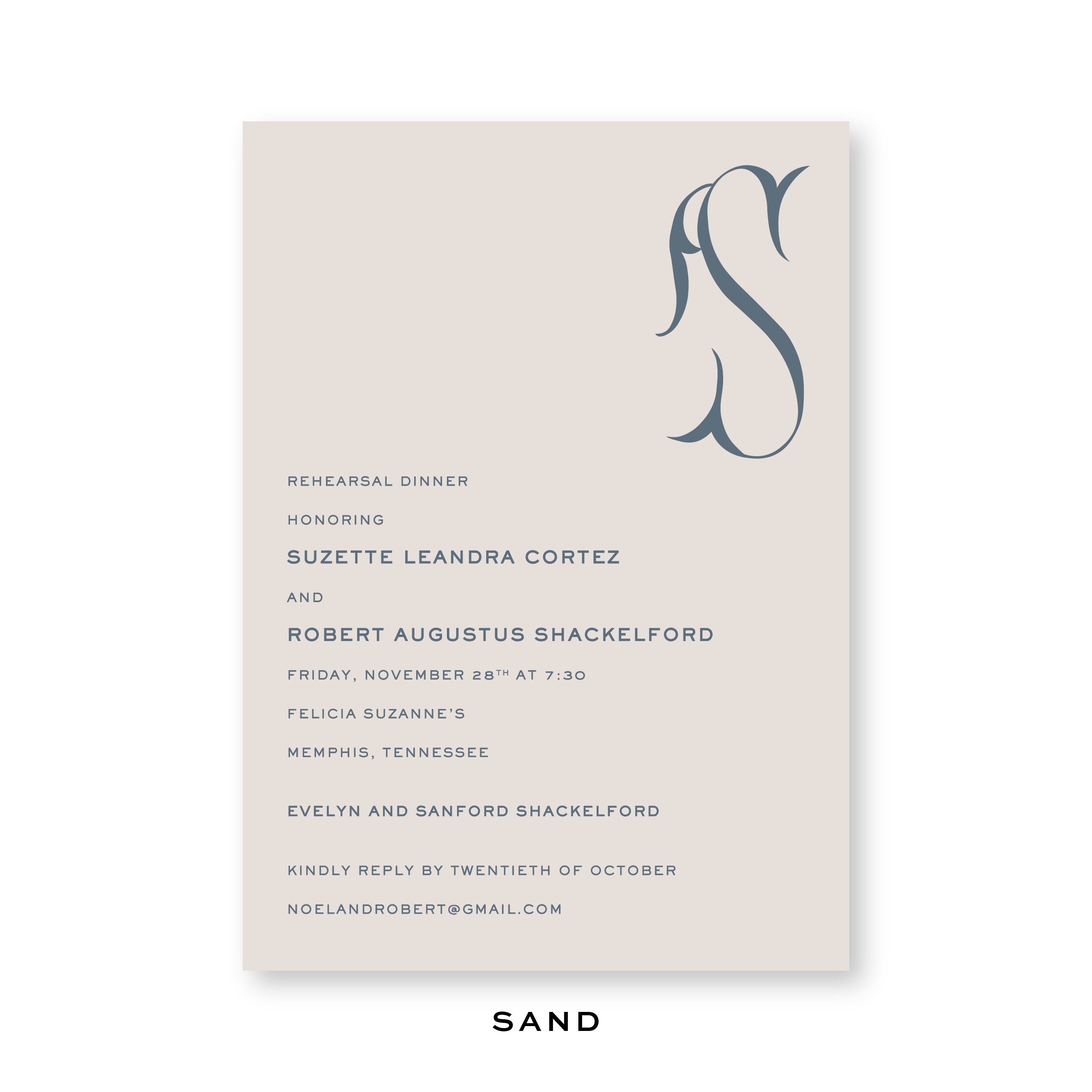 Suzette Rehearsal Dinner Invitation