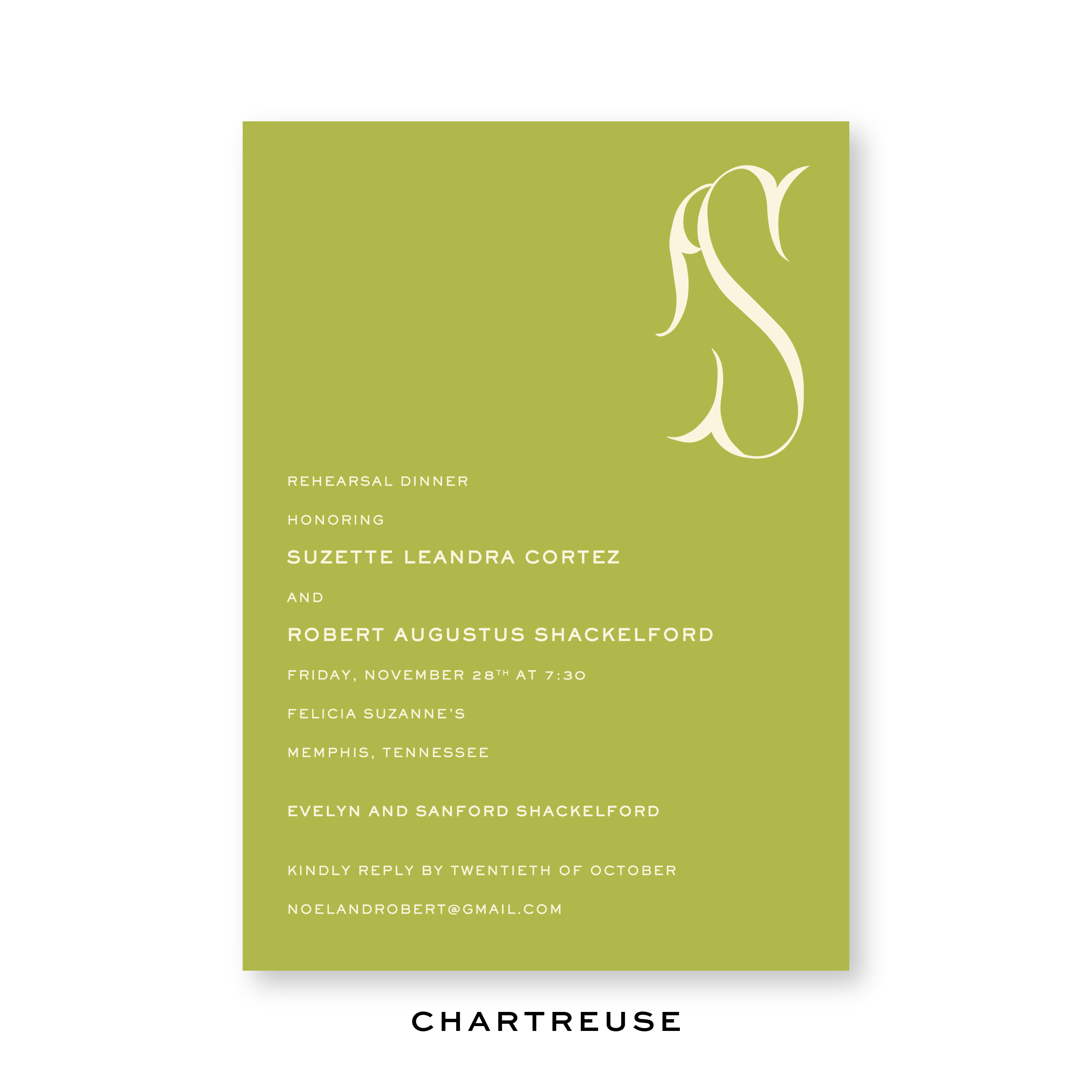 Suzette Rehearsal Dinner Invitation