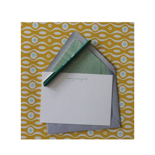 Silver & Marble Stationery Set