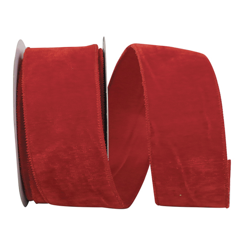 Red Luxe Designer Velvet Plush Ribbon Thin