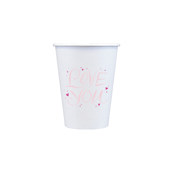 Love You paper cups & lids