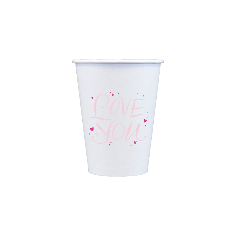 Love You paper cups & lids