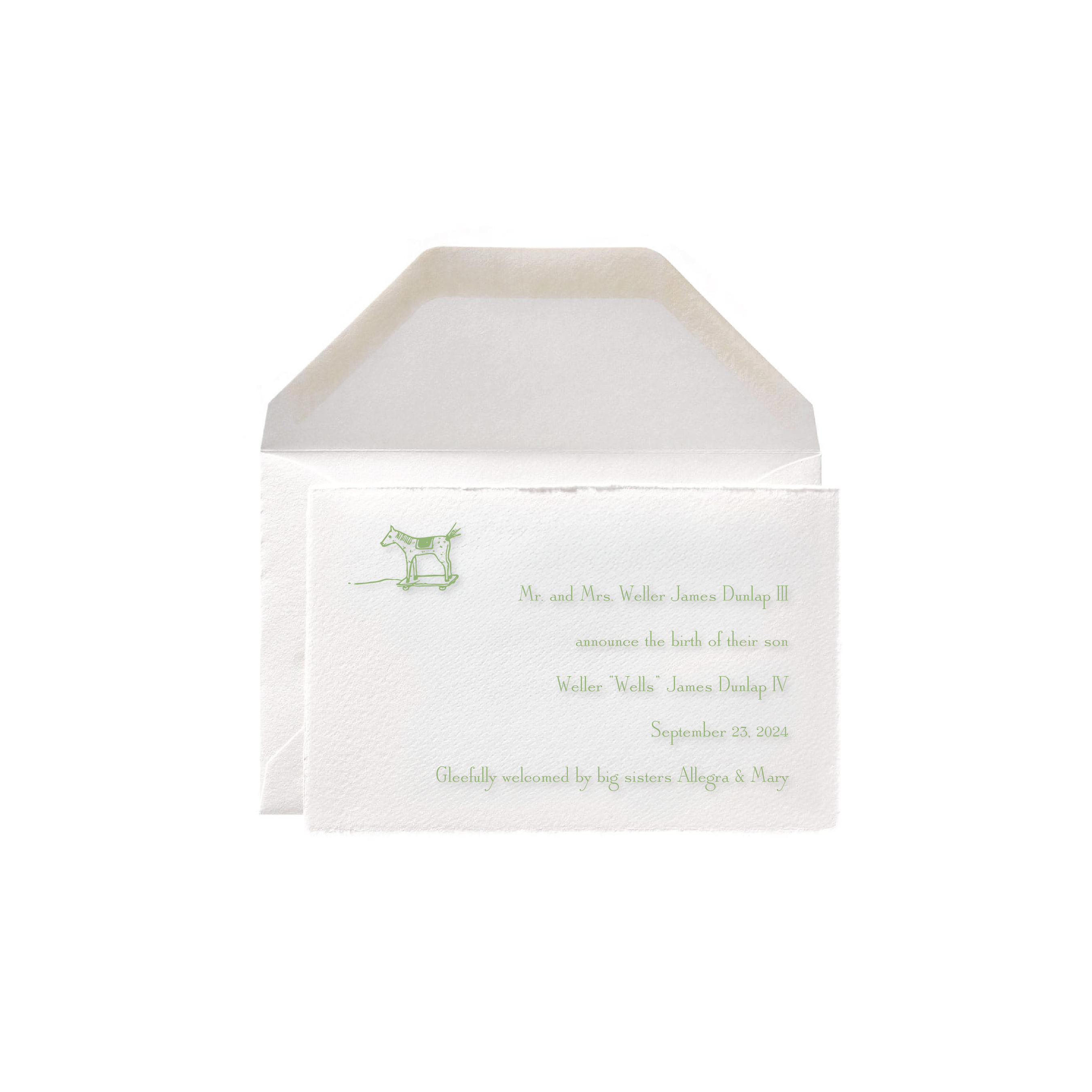 Welles Petite Engraved Birth Announcement