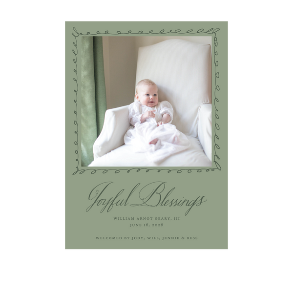 Westley Classic Printed Medium Birth Announcement