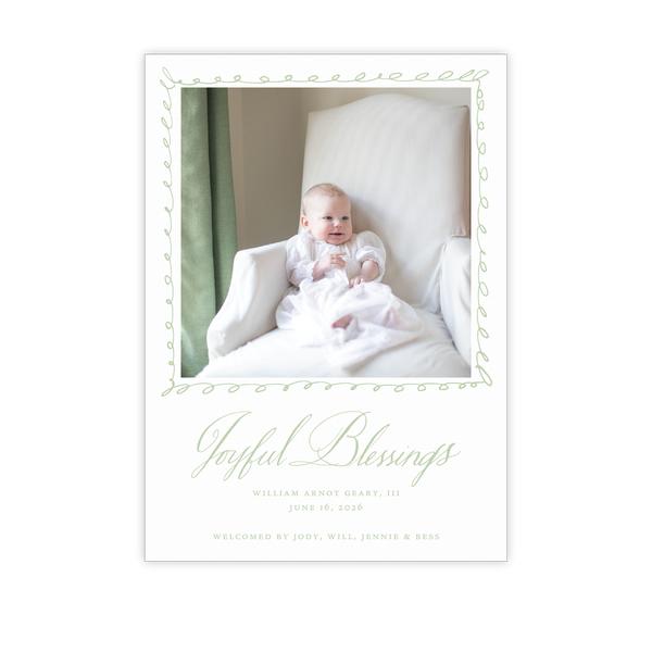 Westley Birth Announcement Letterpress Card