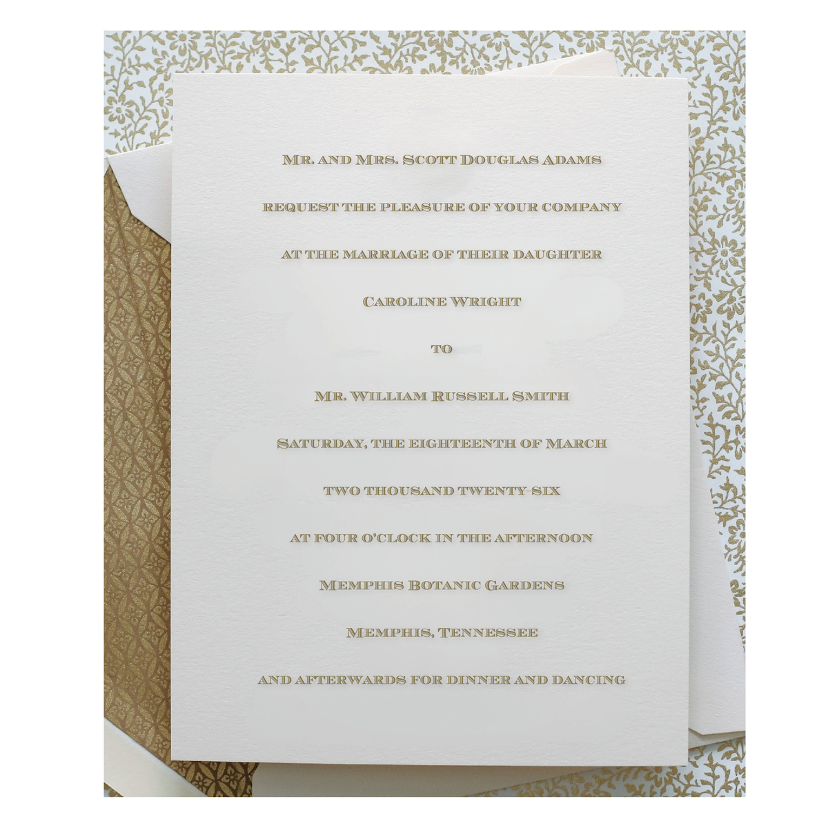 Wright Classic Engraved Wedding Invitation