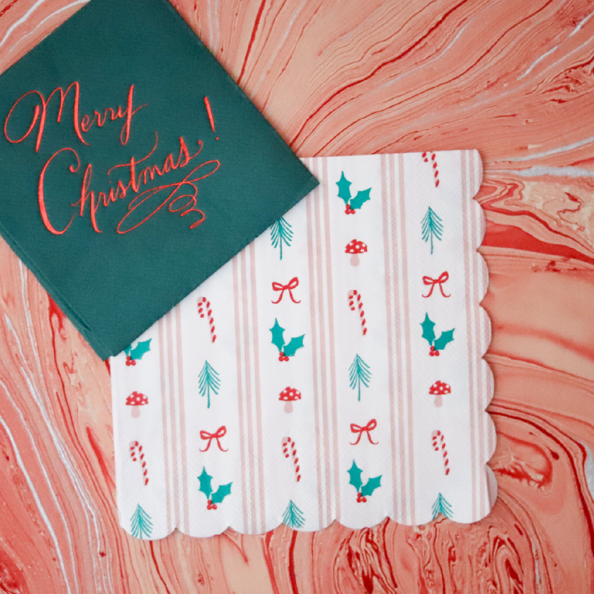Festive Icon Stripes Dinner Napkin
