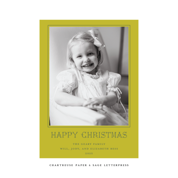 Yorke Letterpress Colored Paper Holiday Card