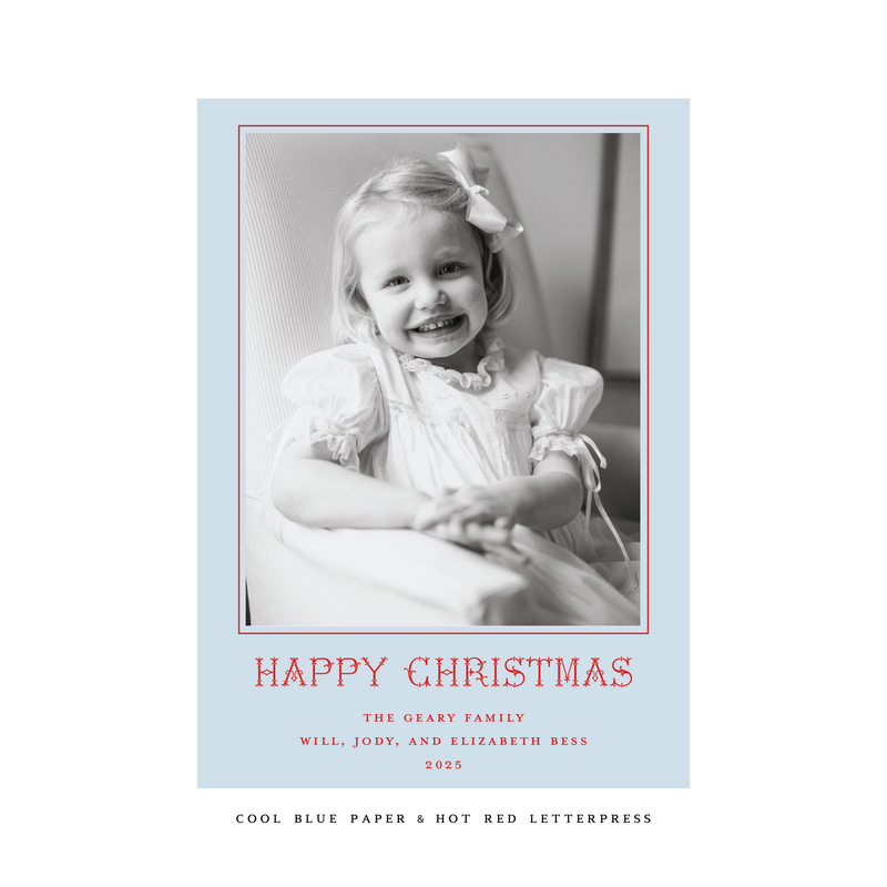 Yorke Letterpress Colored Paper Holiday Card