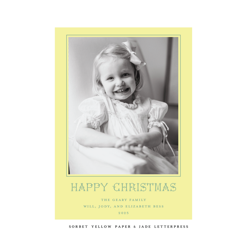 Yorke Letterpress Colored Paper Holiday Card