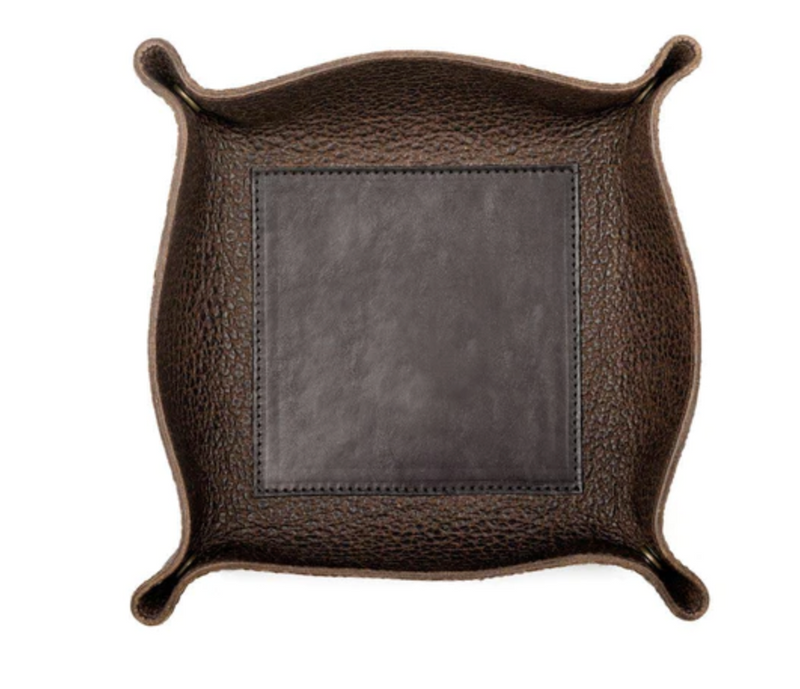 Dark Brown Leather Desk Caddy