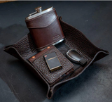 Dark Brown Leather Desk Caddy