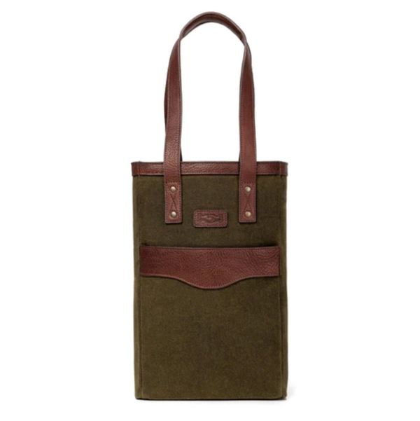 Canvas and Leather Two Bottle Wine Tote