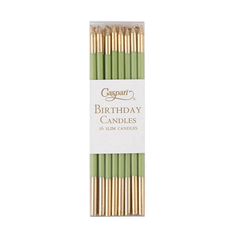 Green Slim Birthday Candles
